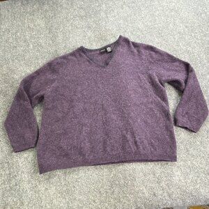Vtg Xhilaration Sweater Womens 2X Purple‎ Lambswool Blend Pullover 90s Y2K Soft